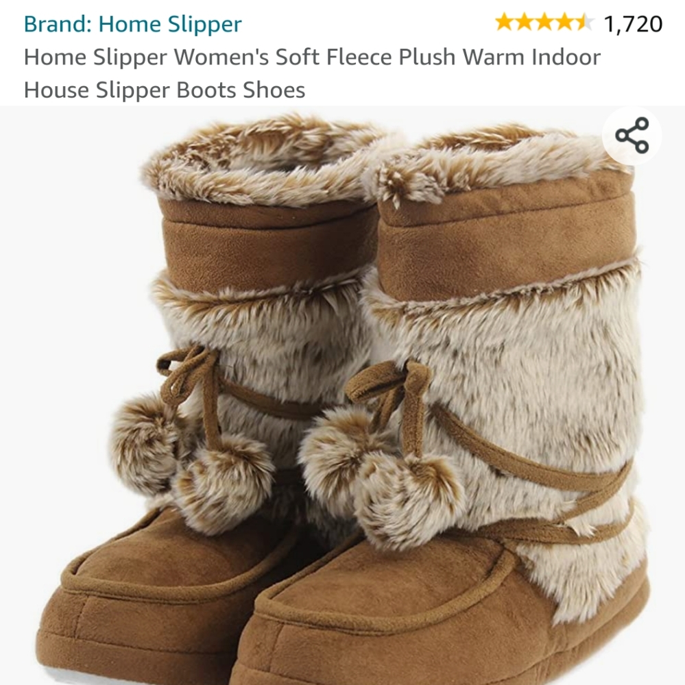Brown and tan fuzzy comfortable boots